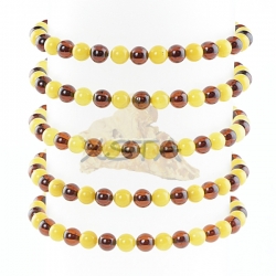 Round amber beads bracelet
